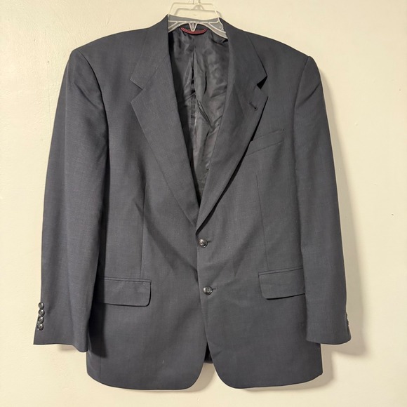 Hart Schaffner & Marx 42R Charcoal Glen Plaid 100% Wool Suit‎ Jacket Blazer Mens